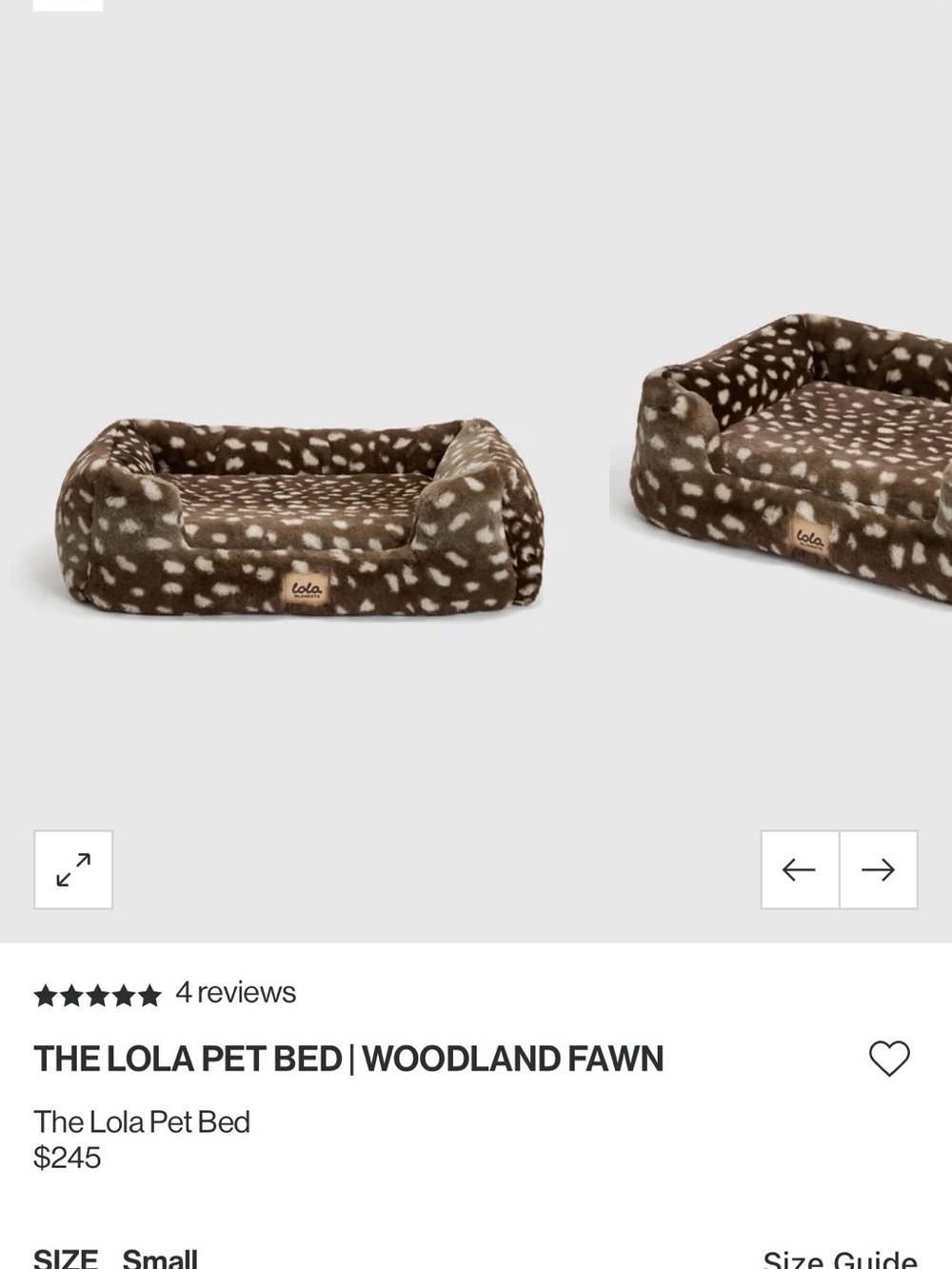 Small Lola Pet Bed
